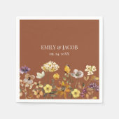 Terracotta Wildflower Boho bruiloft servetten (Voorkant)