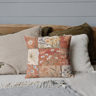 Terracotta Wildflower Boho Patchwork Rustic Spring Kussen