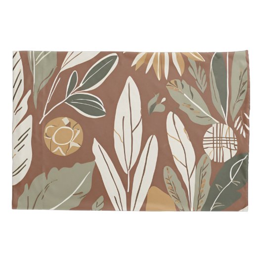 Terracotta Wildflower Boho Rustieke Eclectische St Kussensloop (Achterkant)