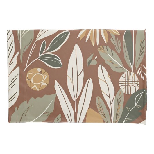 Terracotta Wildflower Boho Rustieke Eclectische St Kussensloop (Voorkant)