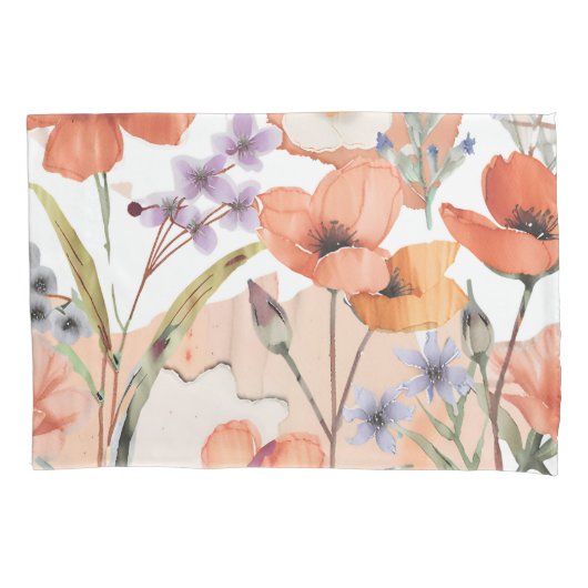 Terracotta Wildflower Boho Rustieke slaapkamer Dec Kussensloop (Voorkant)