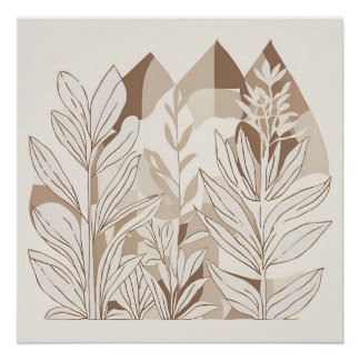 Terracotta Wildflower Boho Rustieke Spring Wall Ar Perfect Poster