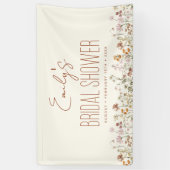 Terracotta Wildflower Boho Vrijgezellenfeest Banne Spandoek (Verticaal)