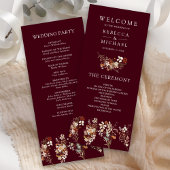 Terracotta Wildflower Bourgogne Wedding Programma