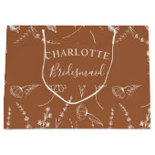 Terracotta Wildflower Bridal Party Dank u Groot Cadeauzakje (Voorkant)