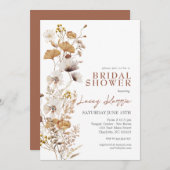 Terracotta Wildflower Bridal Uitnodiging (Voorkant / Achterkant)