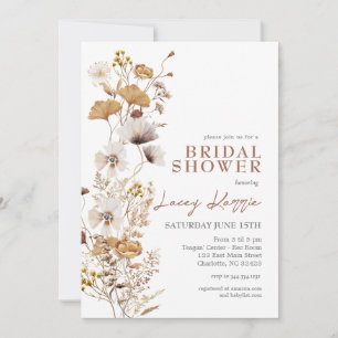 Terracotta Wildflower Bridal Uitnodiging