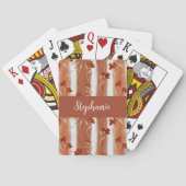 Terracotta Wildflower Monogram Name Boho Pokerkaarten (Achterkant)