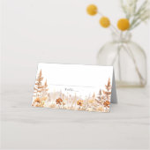 Terracotta Wildflower Mountain Wedding Place Card (Voorkant)