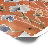 Terracotta Wildflower Patchwork Rustiek Boho Sprin Perfect Poster (Hoek)