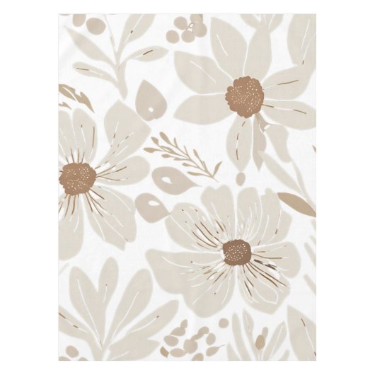 Terracotta Wildflower Rustiek Boho Spring Decor Tafelkleed (Voorkant)