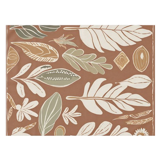 Terracotta Wildflower Rustiek Boho Spring Decor Tafelkleed (Voorkant (Horizontaal))
