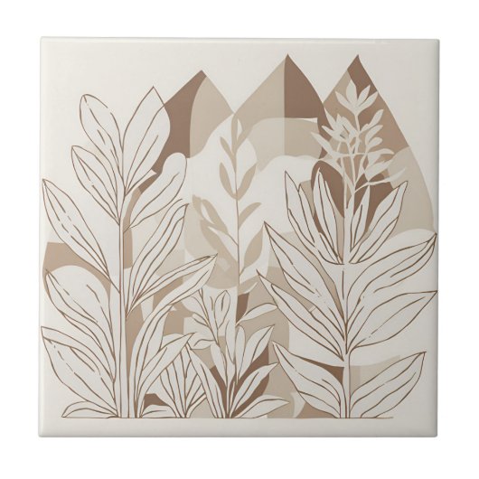 Terracotta Wildflower Rustiek Boho Spring Decor Tegeltje (Voorkant)