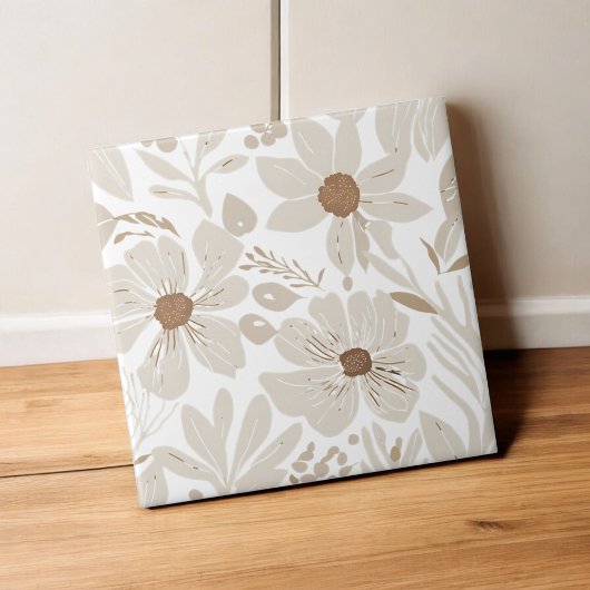 Terracotta Wildflower Rustiek Boho Spring Decor Tegeltje