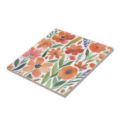 Terracotta Wildflower Rustiek Boho Wall Accent Tegeltje (Zijkant)