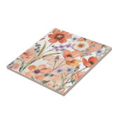 Terracotta Wildflower Rustiek Boho Wall Accent Tegeltje (Zijkant)