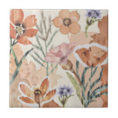 Terracotta Wildflower Rustiek Boho Wall Accent Tegeltje (Voorkant)