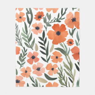 Terracotta Wildflower Rustieke Boho Gooi voor de L Fleece Deken
