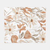 Terracotta Wildflower Rustieke Boho Gooi voor de L Fleece Deken (Voorkant (Horizontaal))