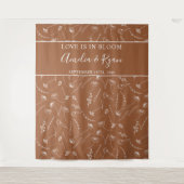Terracotta Wildflower Sketch Wedding Backdrop Wandkleed (Voorkant)