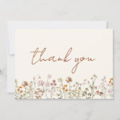 Terracotta Wildflower Vrijgezellenfeest Bedankkaart (Voorkant)