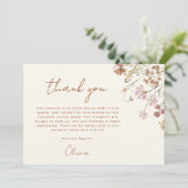 Terracotta Wildflower Vrijgezellenfeest Hartelijk  Bedankkaart (Staand voorkant)