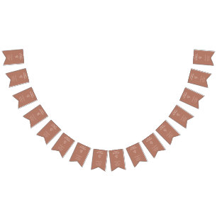 Terracotta Wildflower Wedding Bunting Flags Vlaggetjes