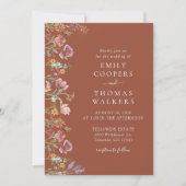 Terracotta Wildflower Wedding Invitation Save The Date (Voorkant)