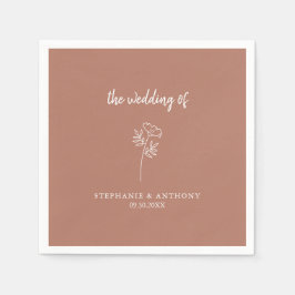 Terracotta Wildflower Wedding Napkins Servet