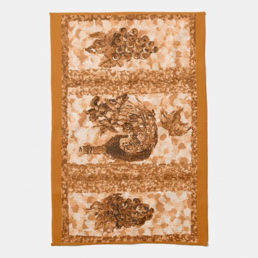 Terracotta Wine and Grapes American MoJo Kitchen T Theedoek (Verticaal)