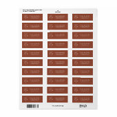 Terracotta Witte Monogram Bloemaccent Adres Etiket (Full Sheet)