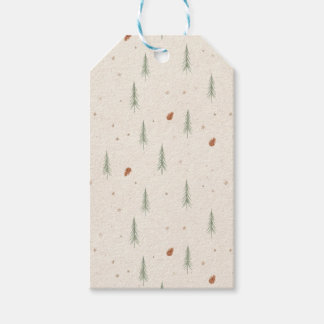 Terracotta Woodland Kerstcadeautags Cadeaulabel