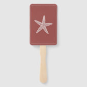 Terracotta zeester bruiloft hand fans handwaaier (Achterkant)