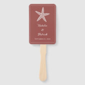 Terracotta zeester bruiloft hand fans handwaaier (Voorkant)