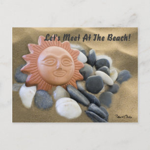Terracotta Zon Met Stenen En Zand Briefkaart