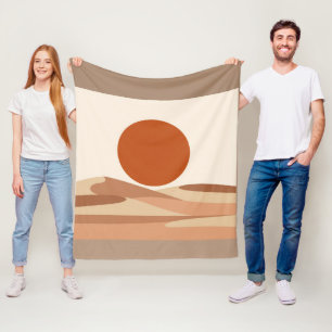Terracotta Zon Minimalistische Boho Abstract Lands Fleece Deken