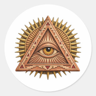 Terracotta Zon Oog Sticker
