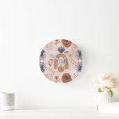 Terracotta Zonsopgang: Boho Harmonie, Roze Roze Ronde Klok (Huis)