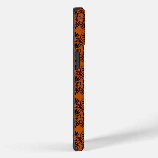 Terracotta Zwart Oudgrieks Meander Patroon Case-Mate iPhone Case (Achterkant / Rechts)