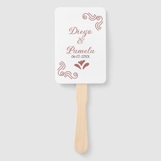 Terracotta zwart rustiek Spaans bruidspaar Handwaaier (Voorkant)