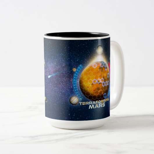 Terraforming Mars-Mok Tweekleurige Koffiemok (Voorkant rechts)
