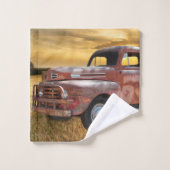 Terrain de ferme de camions antiques Red (Gant de toilette)