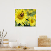 Terrain de tournesol avec affiche de papillon (Cuisine)