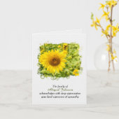 Terrain de tournesol pour la Carte de remerciement (Fleur jaune)