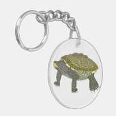 Terrapin (blanc) - Porte-clés Acrylique Cercle (Devant gauche)
