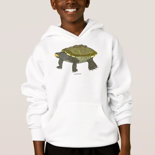 Terrapin (blanc) - Sweat à capuche pour garçon (Devant)