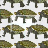 Terrapin (blanc) - Tissu en coton peigné (Carreau)
