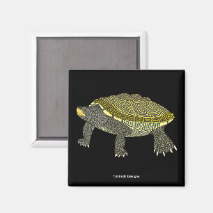 Terrapin (noir) - Aimant carré