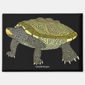 Terrapin (noir) - Aimant Rectangle (Recto)