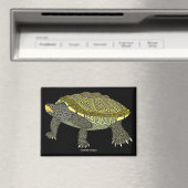 Terrapin (noir) - Aimant Rectangle (In Situ (Lave-vaisselle))